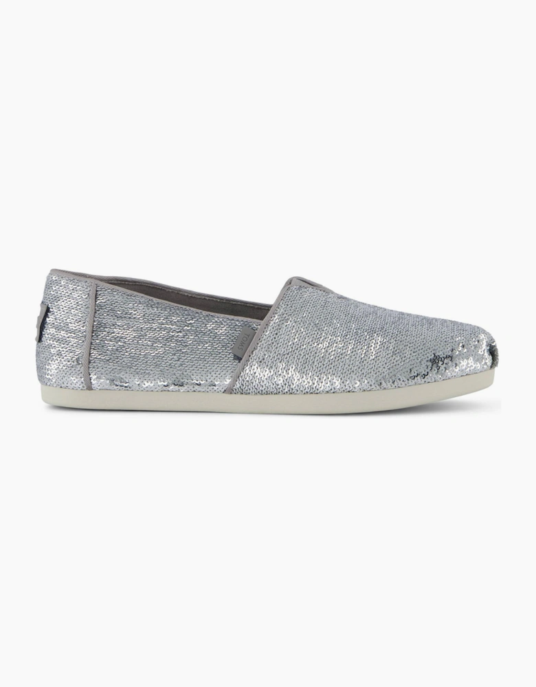 Toms Alpargata Womens Slip On Shoes Silver