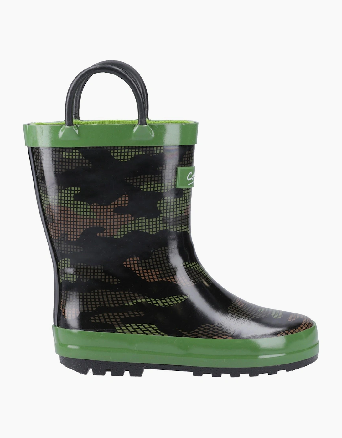 Cotswold Puddle Kids Waterproof Pull On Wellington Boots Camouflage