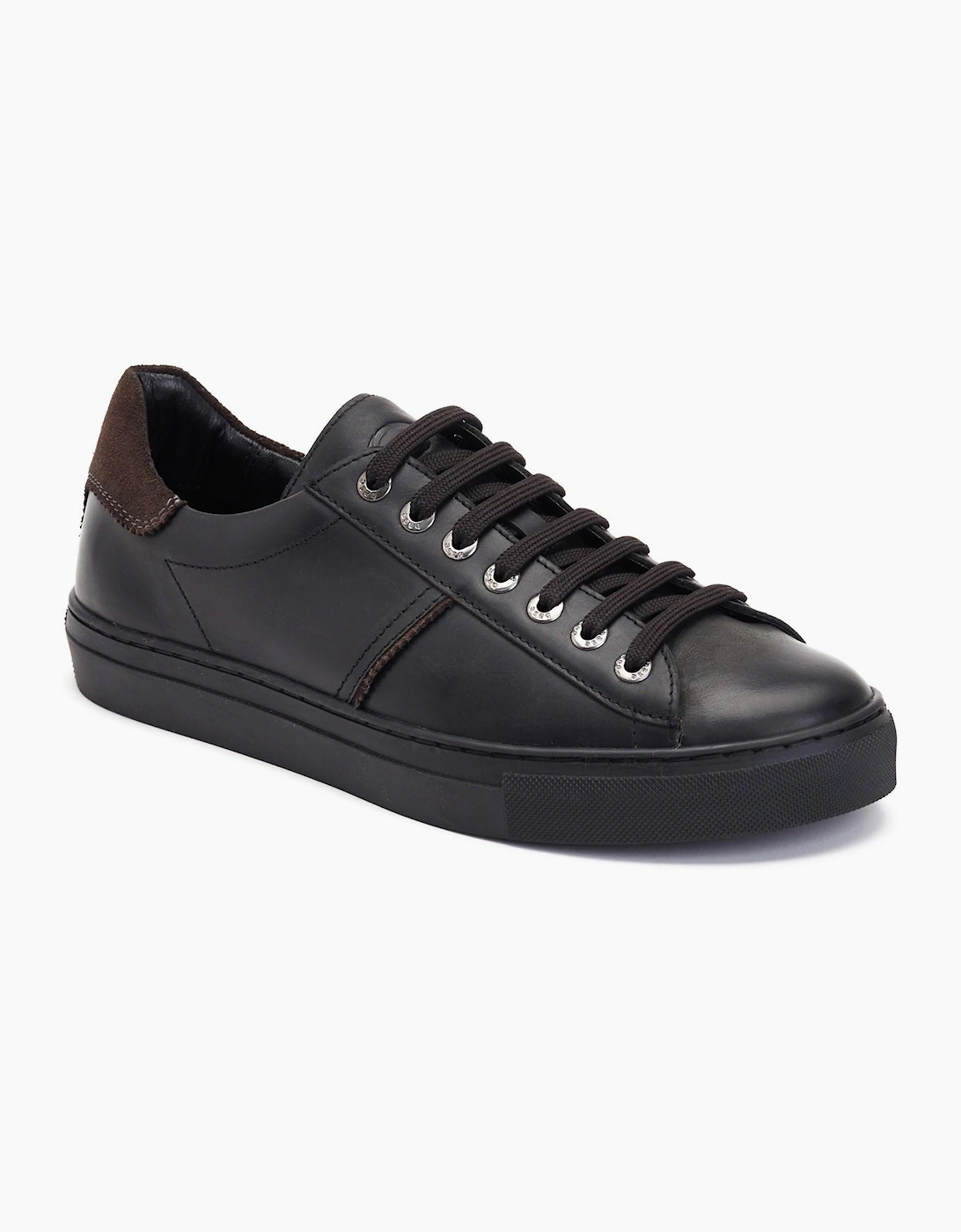 Base London Beck Leather Mens Trainers Black