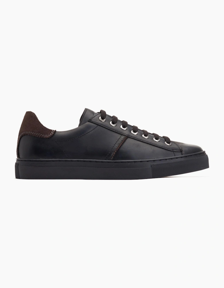 Base London Beck Leather Mens Trainers Black