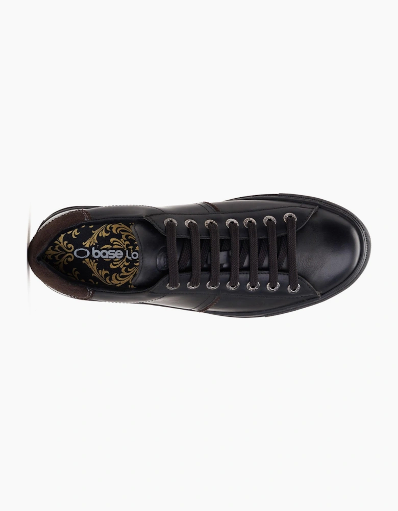 Base London Beck Leather Mens Trainers Black