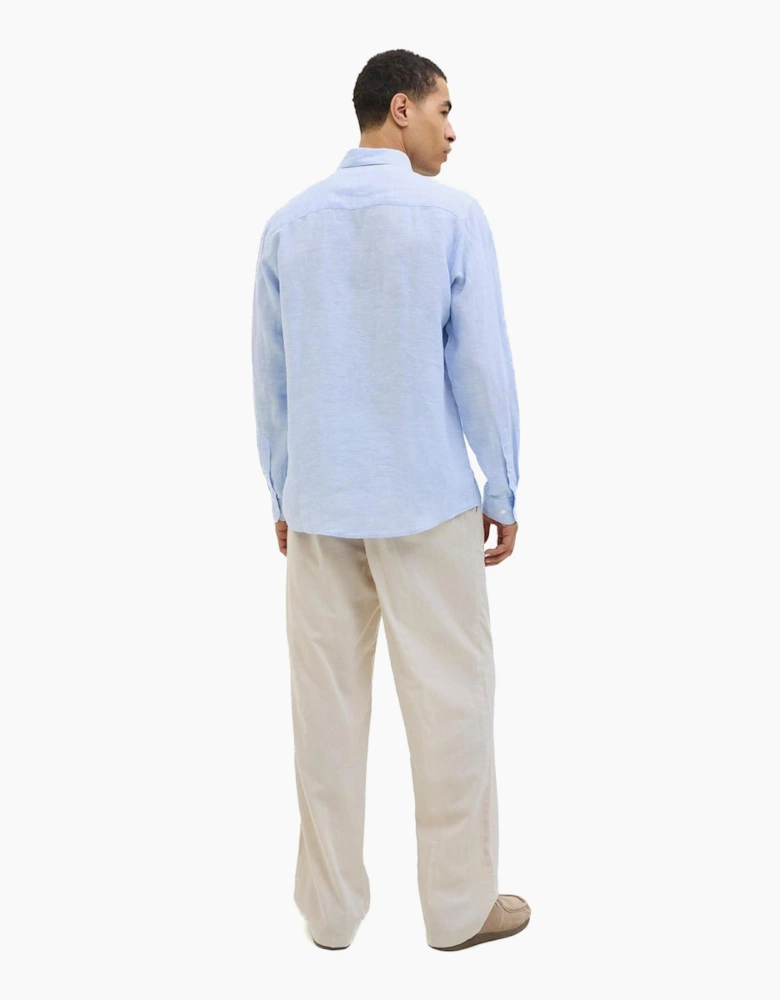 Jack & Jones Linen Mens Shirt Brunnera Blue