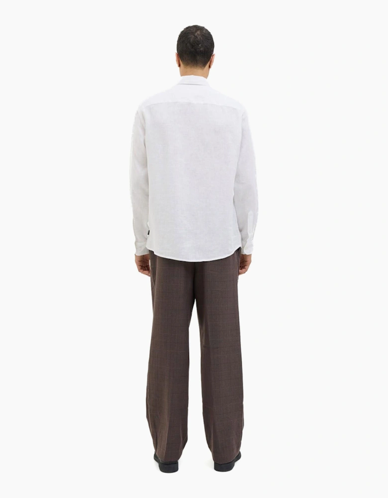 Jack & Jones Linen Mens Shirt Bright White