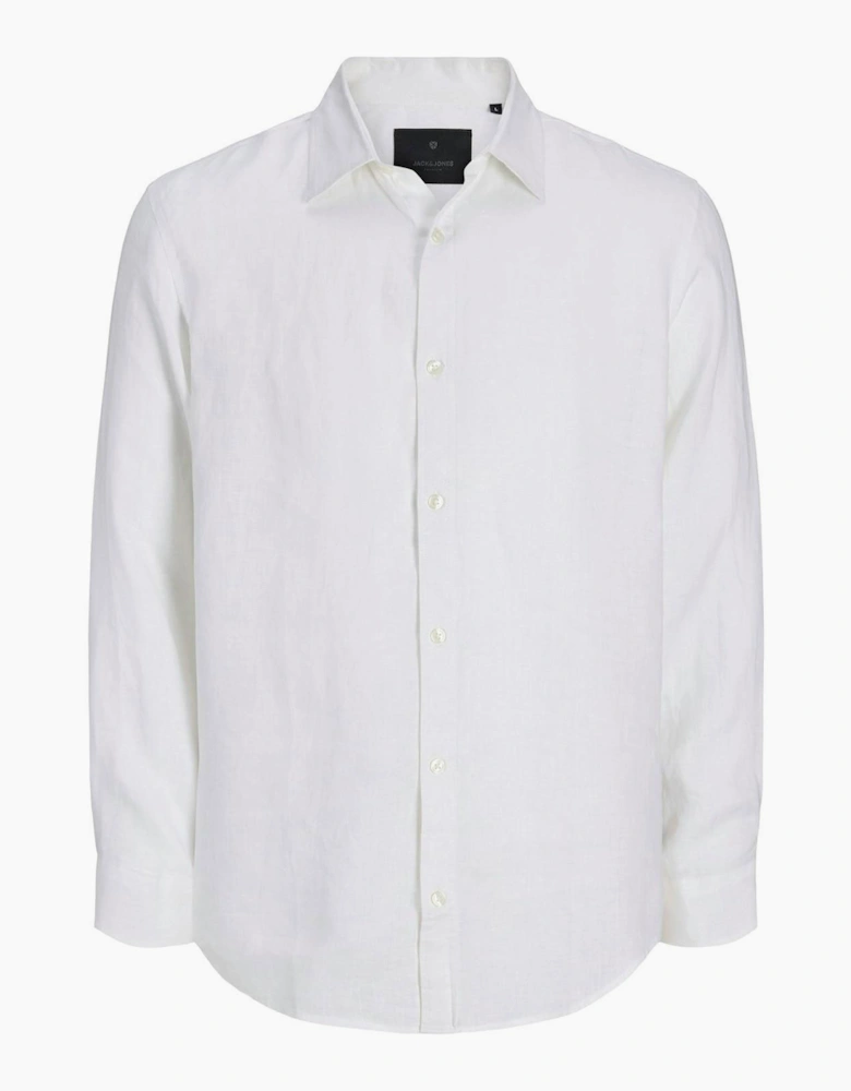 Jack & Jones Linen Mens Shirt Bright White