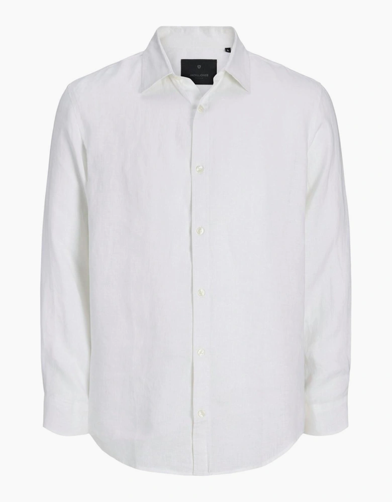Jack & Jones Linen Mens Shirt Bright White
