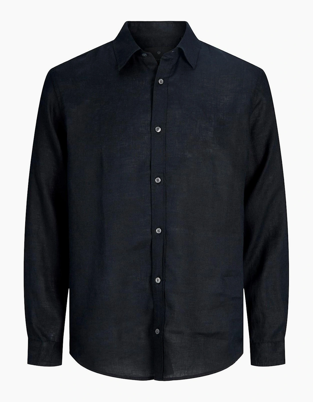 Jack & Jones Linen Mens Shirt Black