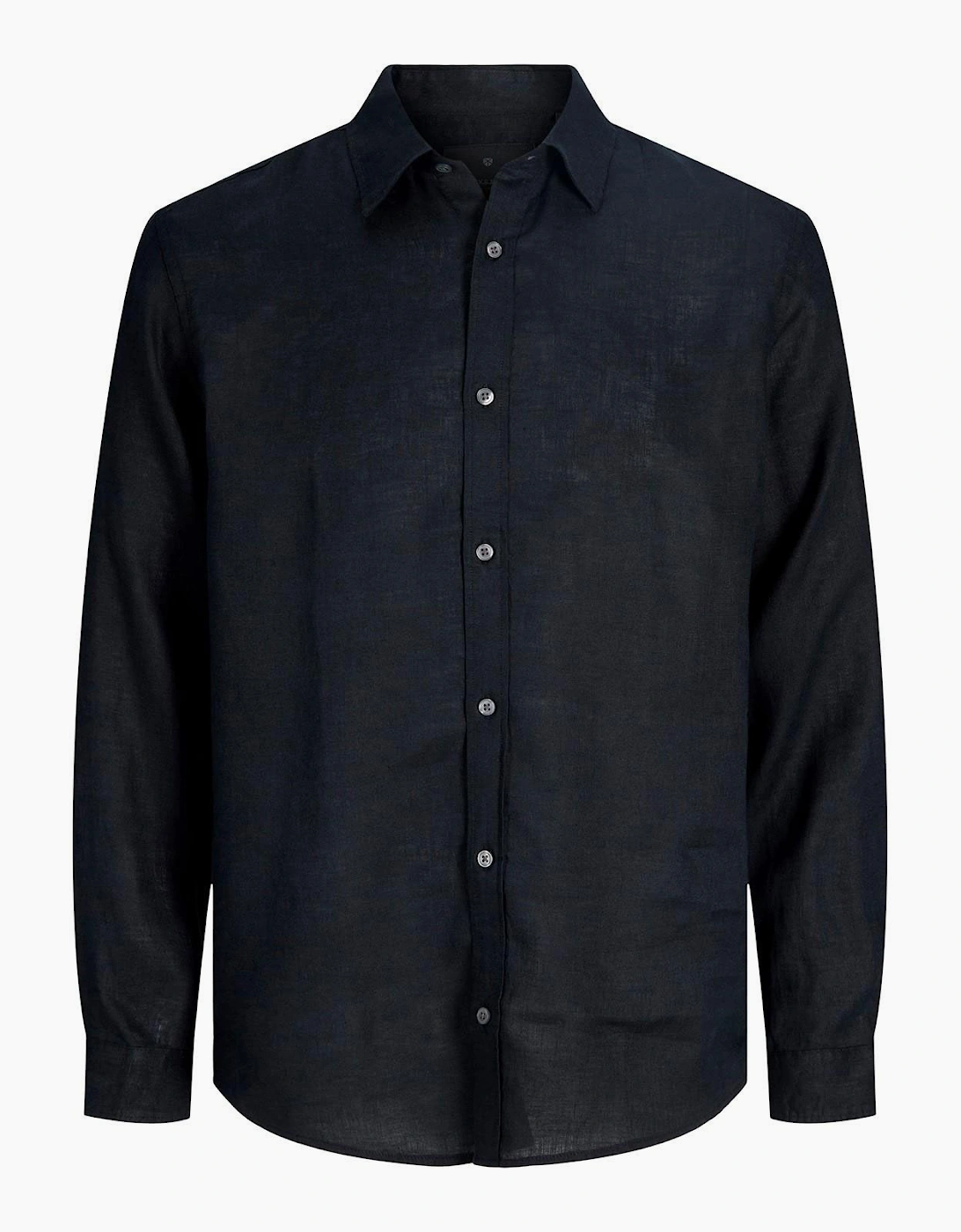 Jack & Jones Linen Mens Shirt Black