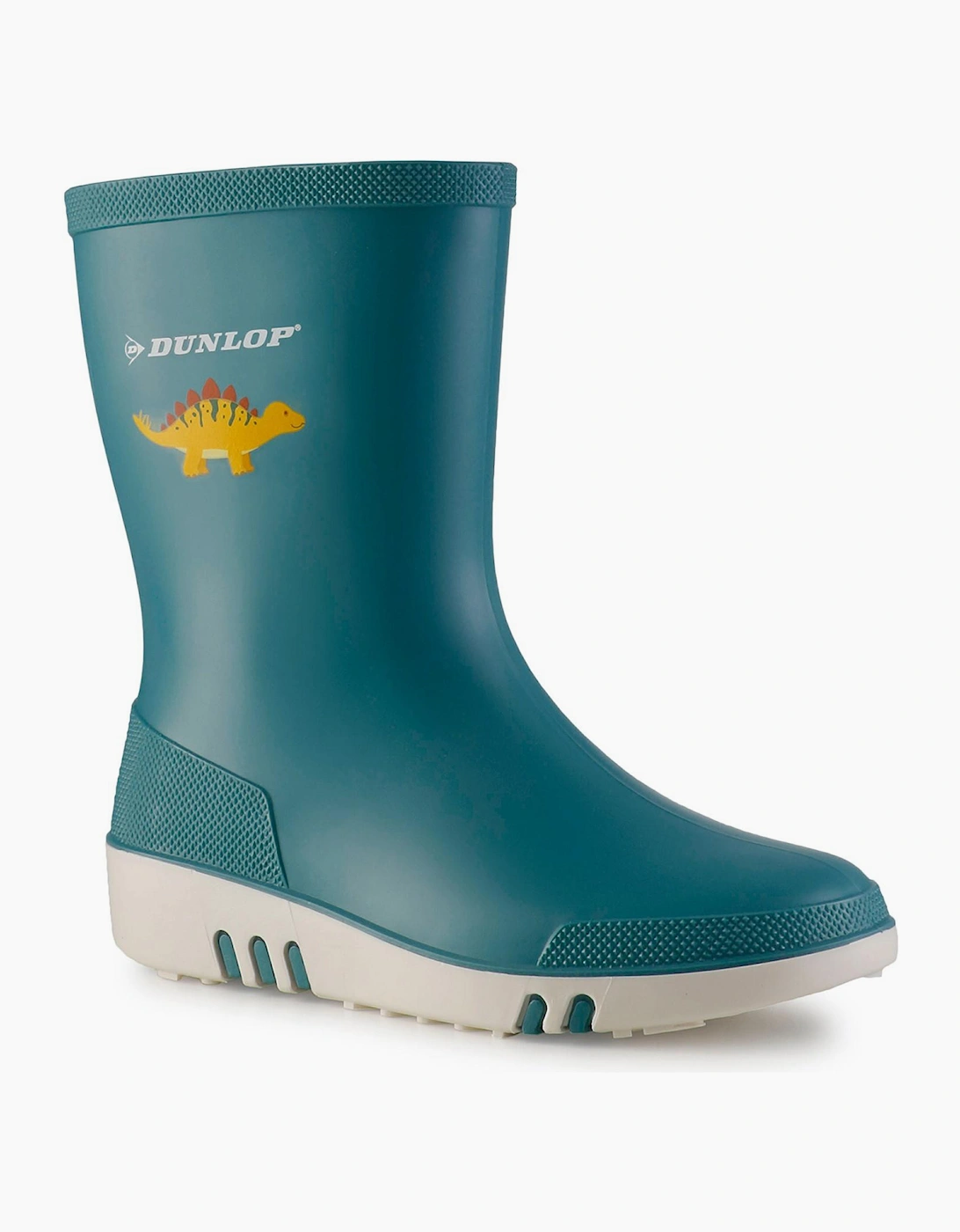 Dunlop Dinosaur Kids Mini Wellington Boots Blue / White