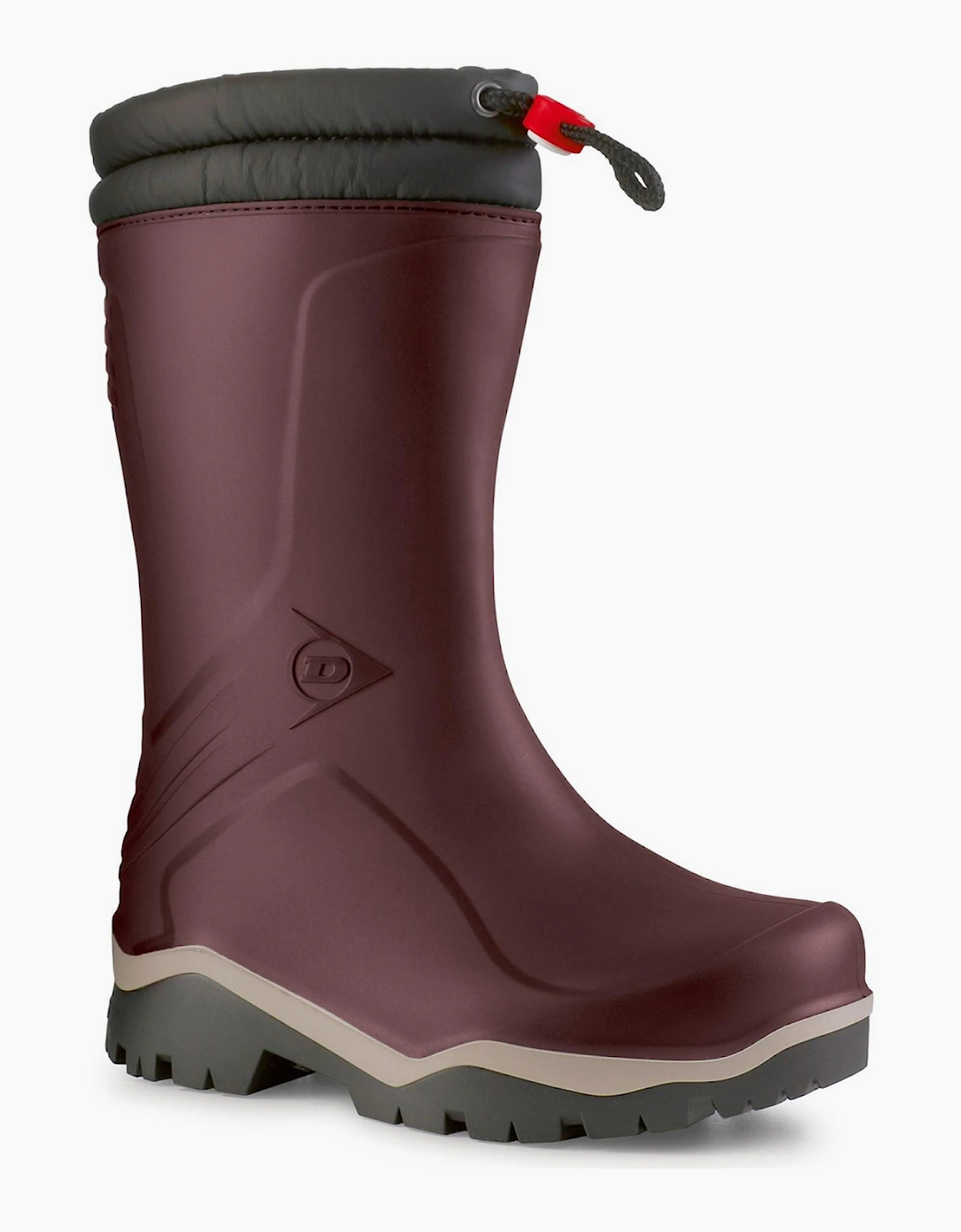 Dunlop Blizzard Kids Wellingtons Burgundy/Grey/Black