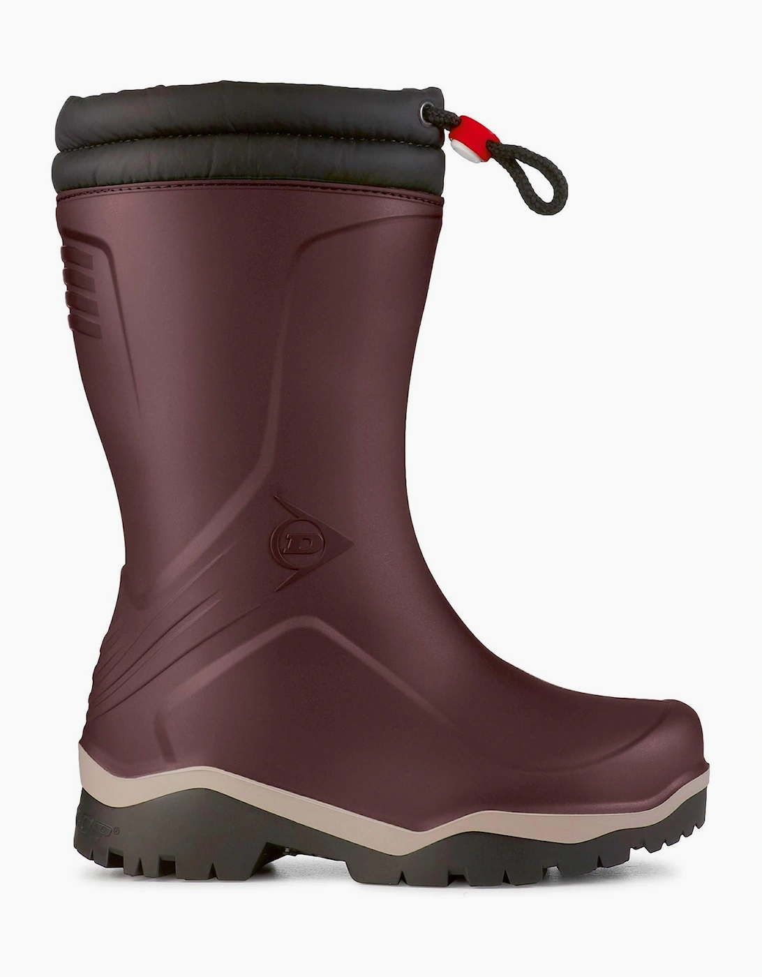 Dunlop Blizzard Kids Wellingtons Burgundy/Grey/Black