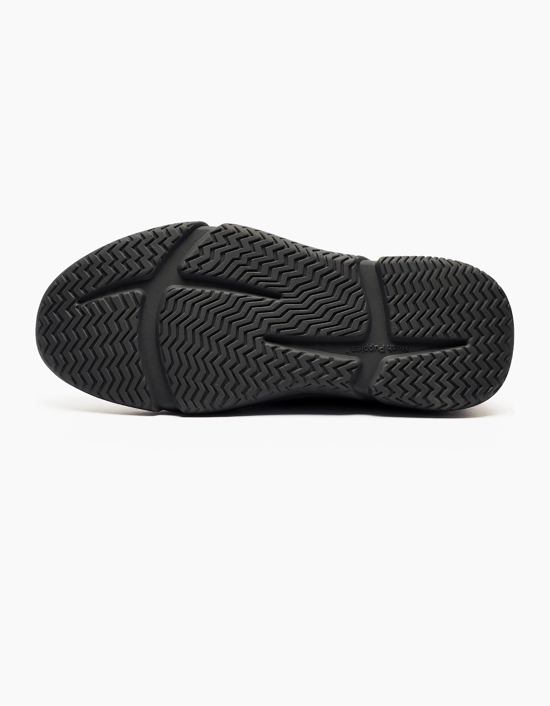 Hush Puppies Bounce Mens Leather Lace Shoes Bold Black