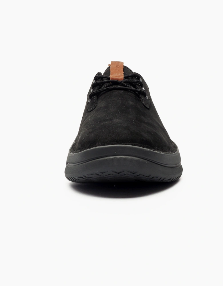 Hush Puppies Bounce Mens Leather Lace Shoes Bold Black