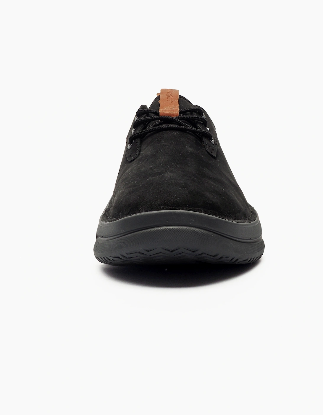 Hush Puppies Bounce Mens Leather Lace Shoes Bold Black