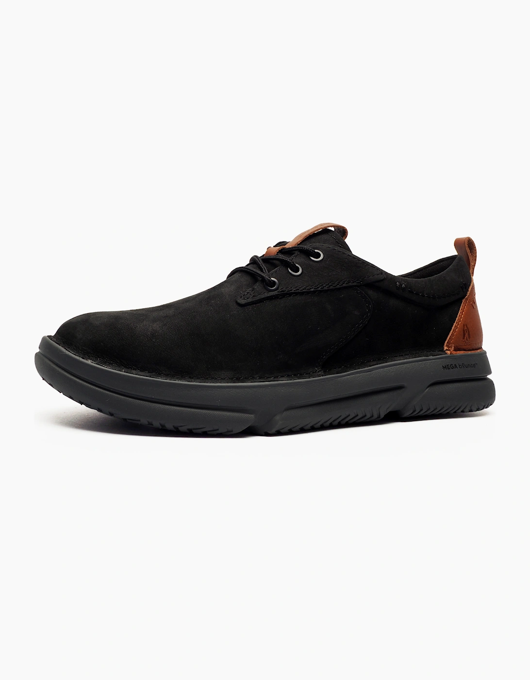 Hush Puppies Bounce Mens Leather Lace Shoes Bold Black