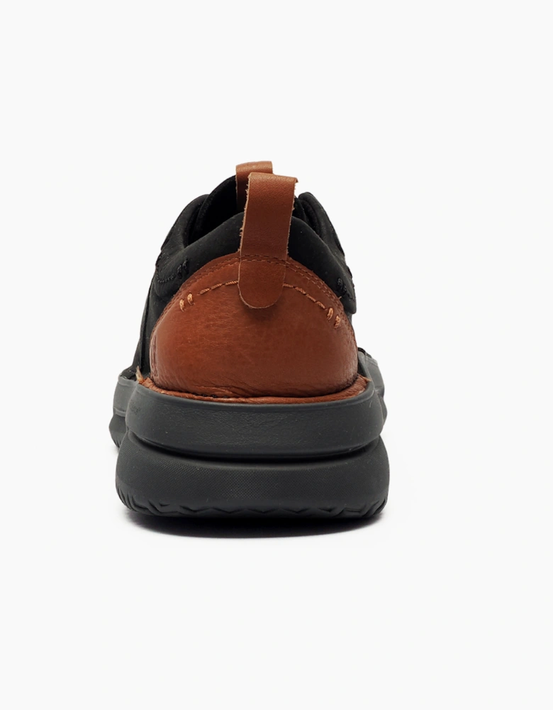 Hush Puppies Bounce Mens Leather Lace Shoes Bold Black