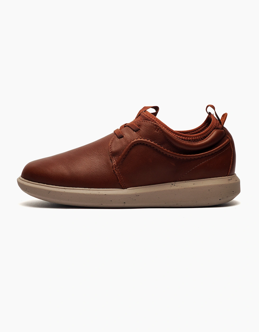 Hush Puppies Niles Mens Leather Shoes Cognac Brown
