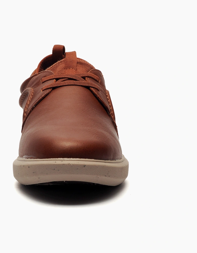 Hush Puppies Niles Mens Leather Shoes Cognac Brown