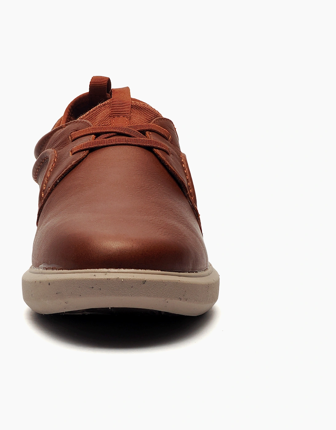 Hush Puppies Niles Mens Leather Shoes Cognac Brown