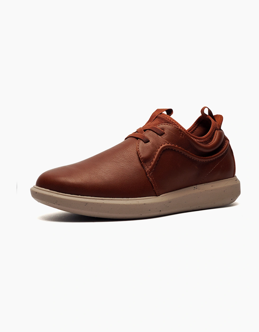 Hush Puppies Niles Mens Leather Shoes Cognac Brown