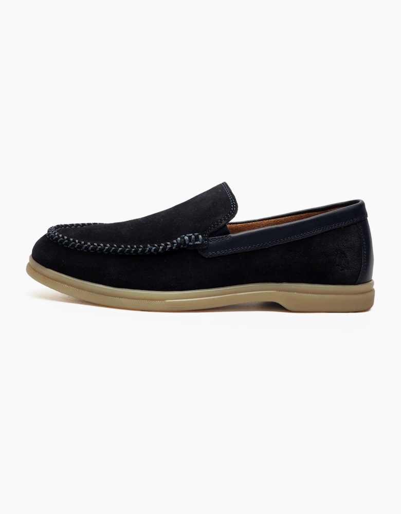 Hush Puppies Leon Mens Suede Shoes Navy