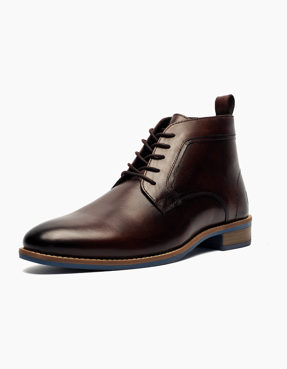 Hush Puppies Declan Mens Leather Boots Brown