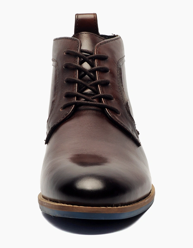 Hush Puppies Declan Mens Leather Boots Brown