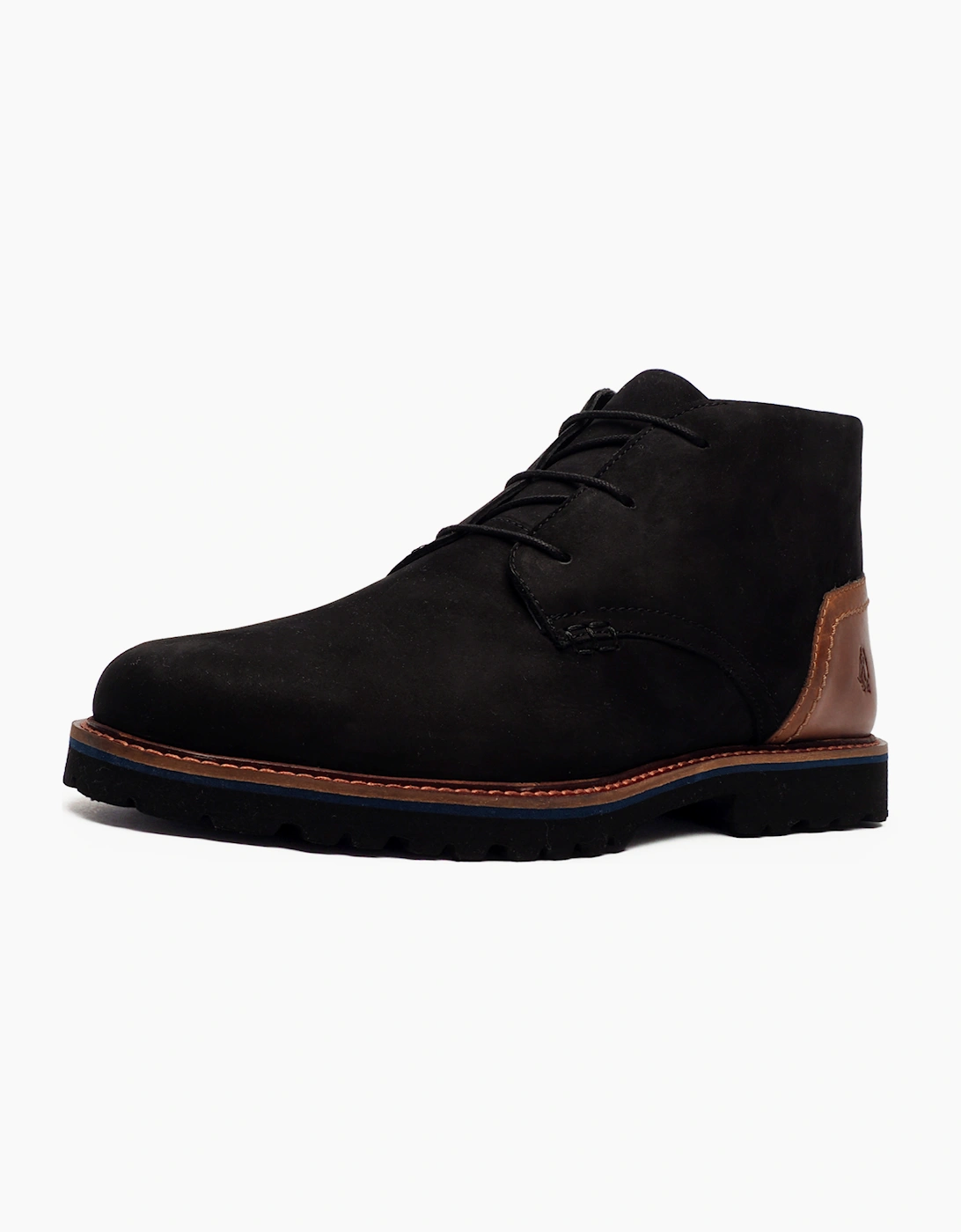Hush Puppies Moore Mens Leather Chukka Boots Black