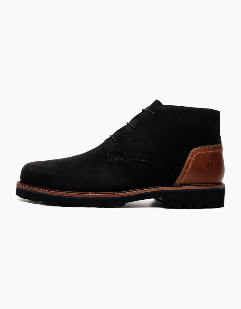 Hush Puppies Moore Mens Leather Chukka Boots Black