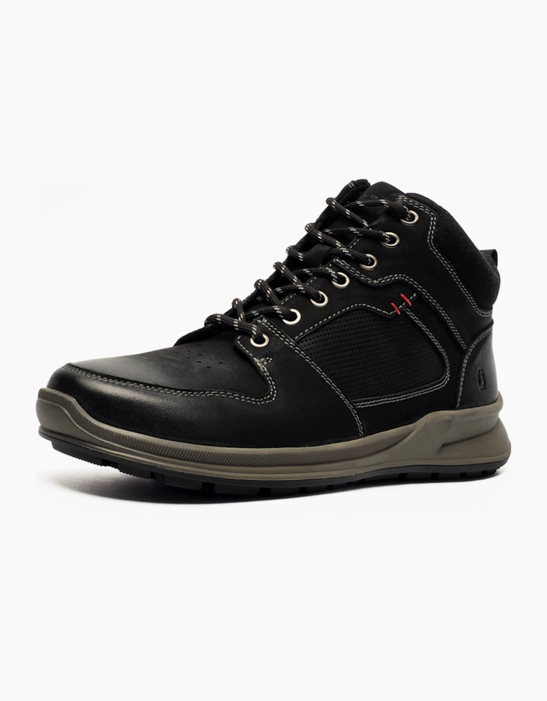 Hush Puppies Arnie Mens Memory Foam Leather Boots Black