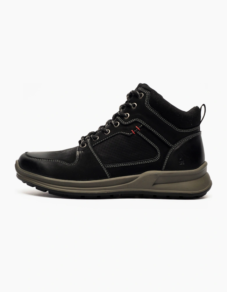 Hush Puppies Arnie Mens Memory Foam Leather Boots Black
