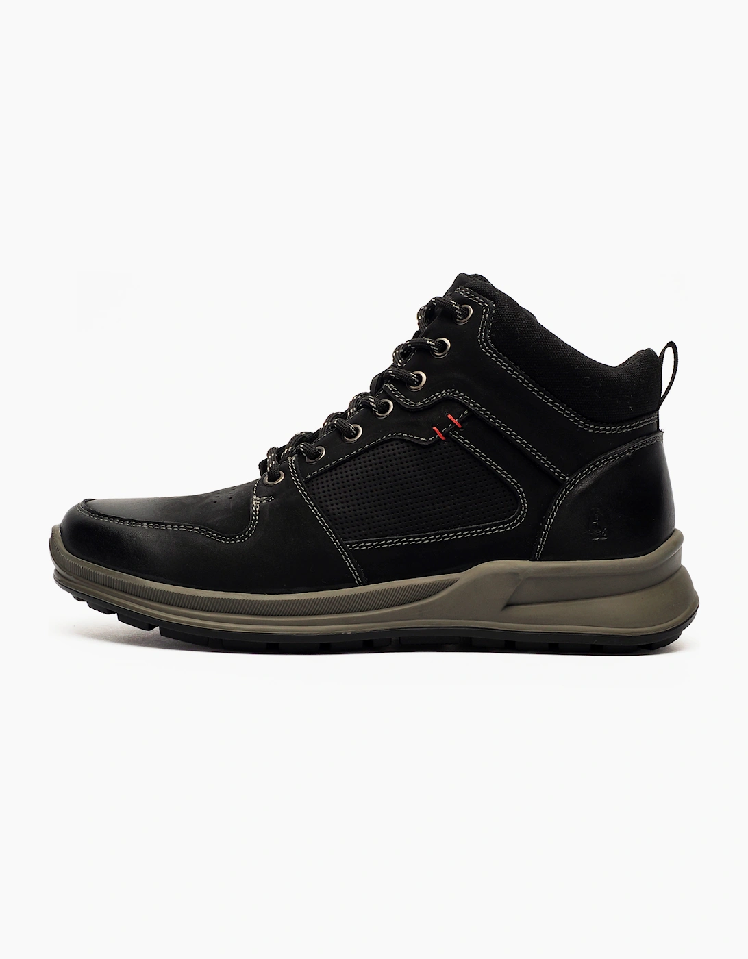 Hush Puppies Arnie Mens Memory Foam Leather Boots Black