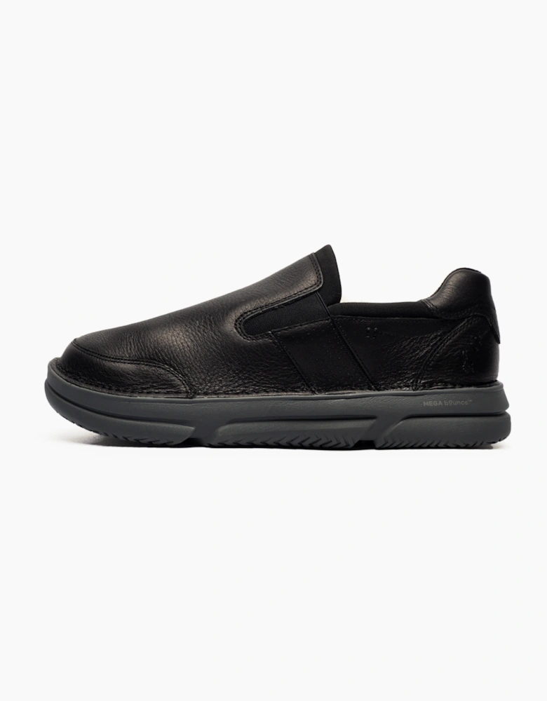 Hush Puppies Baylor Slip on Mens Leather Shoes Black