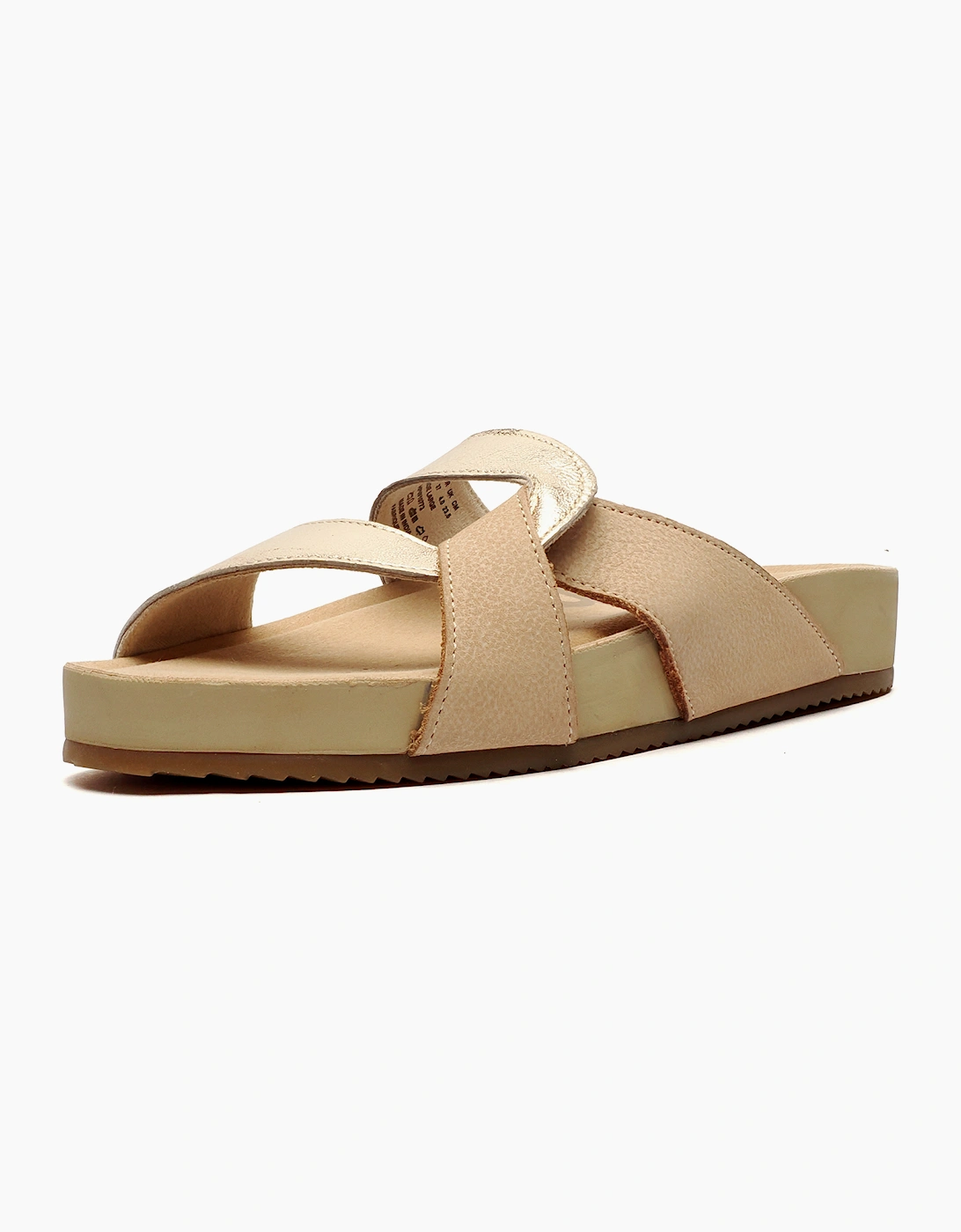 Hush Puppies Mylah Womens Leather Sandals Soft sand / Gold