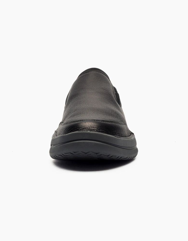 Hush Puppies Baylor Slip on Mens Leather Shoes Black