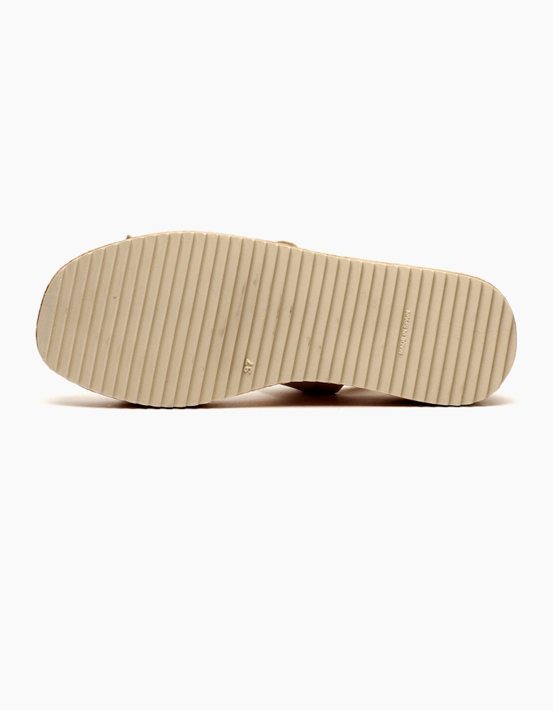 Hush Puppies Rachel Womens Leather Wedge Sandals Cream