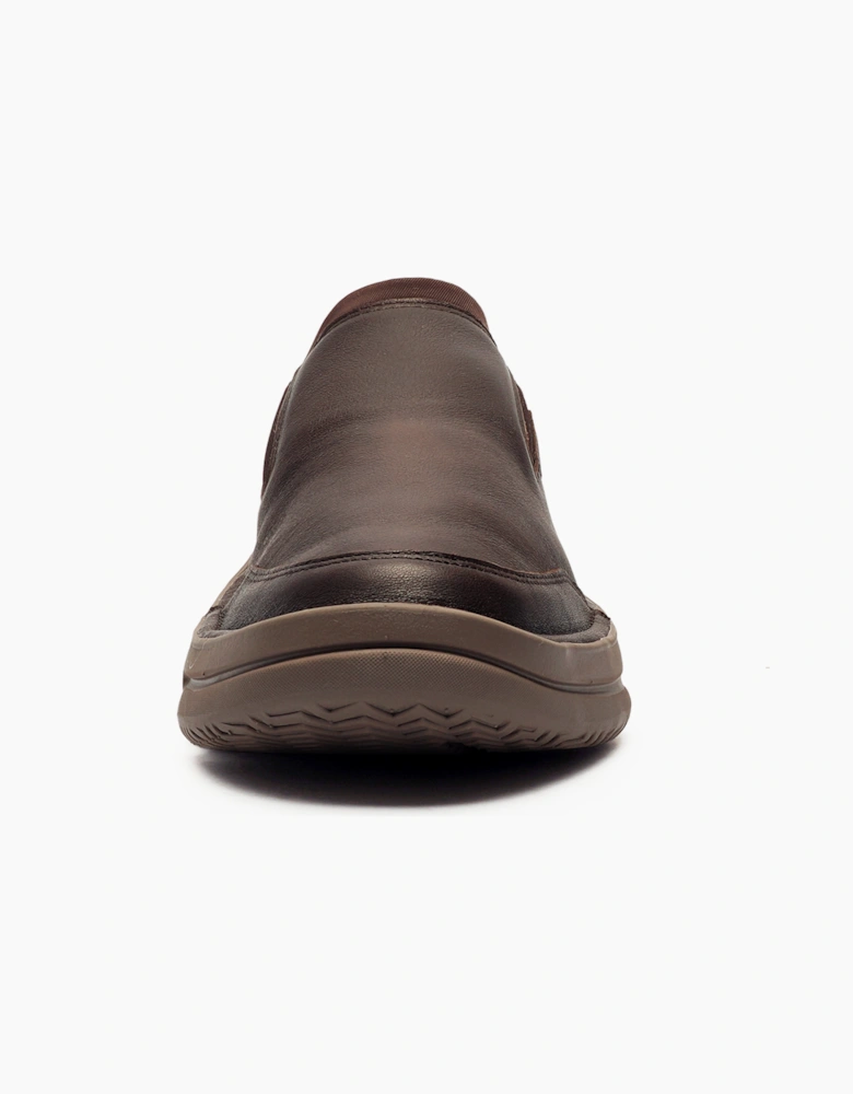 Hush Puppies Baylor Slip On Mens Leather Shoes Brown