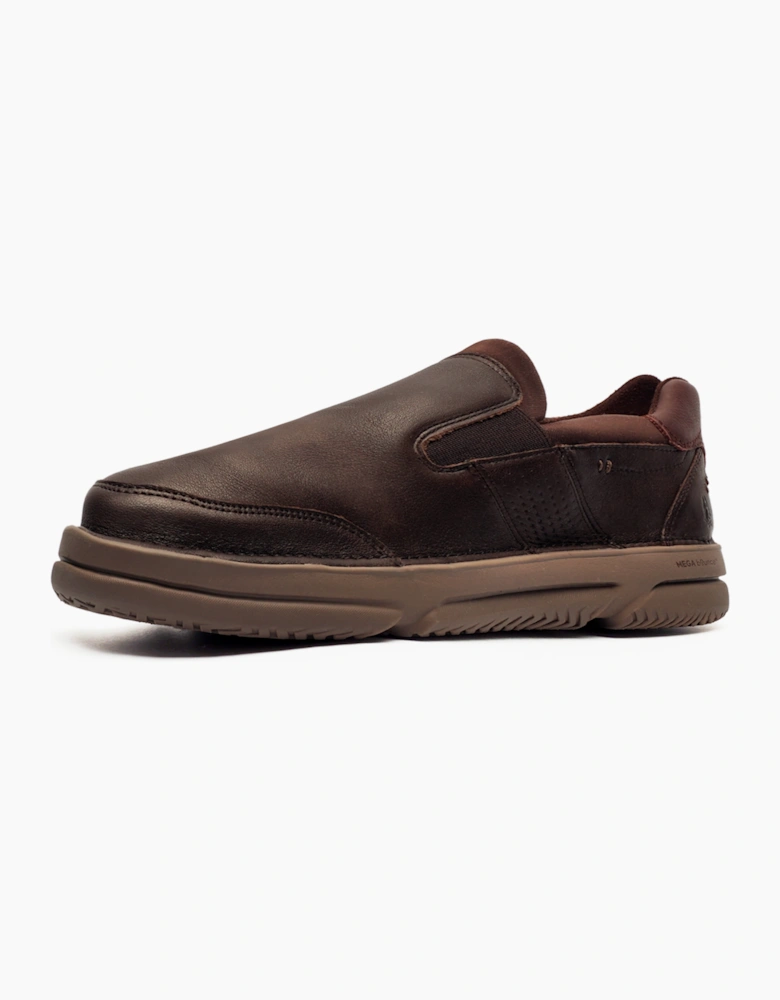 Hush Puppies Baylor Slip On Mens Leather Shoes Brown