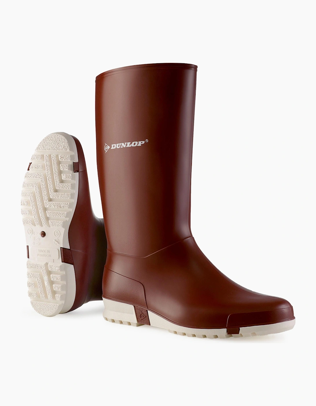 Dunlop Sport Mens Wellington Boots Burgundy/White