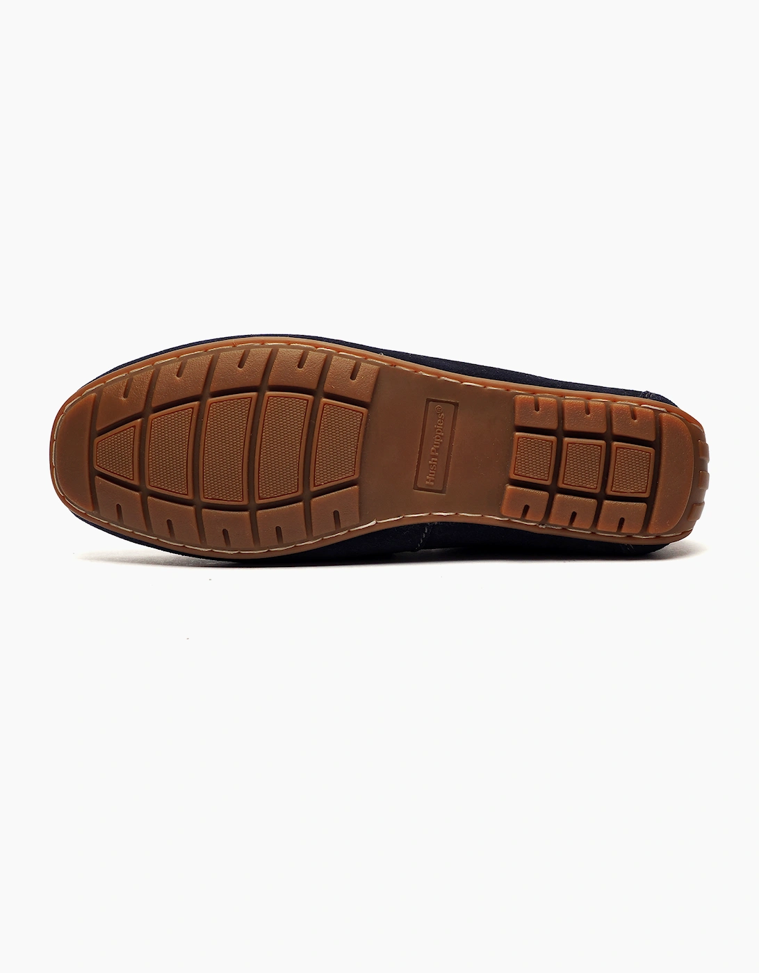 Hush Puppies Reuben Mens Suede Leather Boat Shoes Navy / Tan