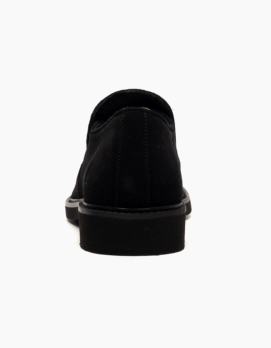 Hush Puppies Earl Mens Suede Leather Slip On Shoes Black