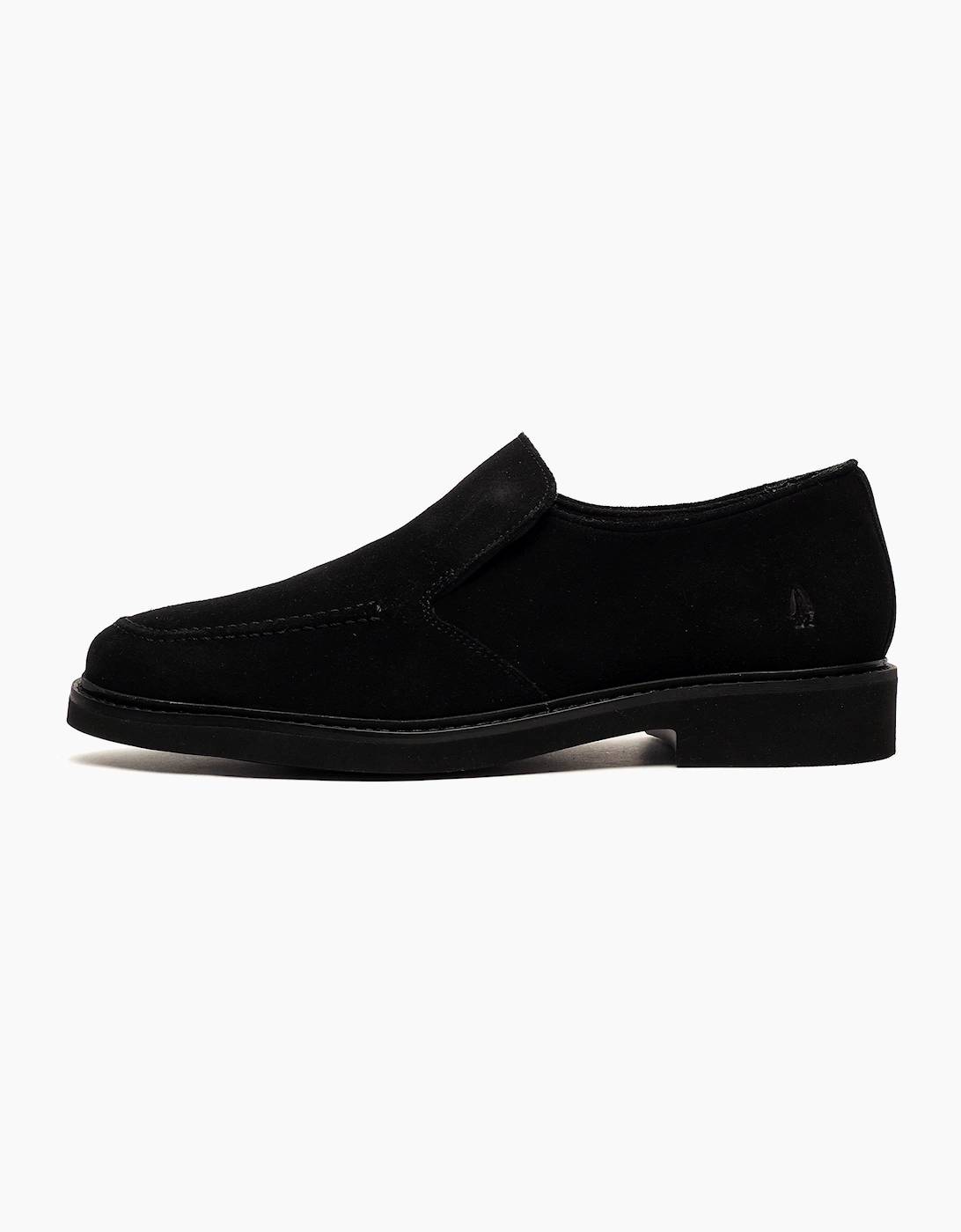 Hush Puppies Earl Mens Suede Leather Slip On Shoes Black