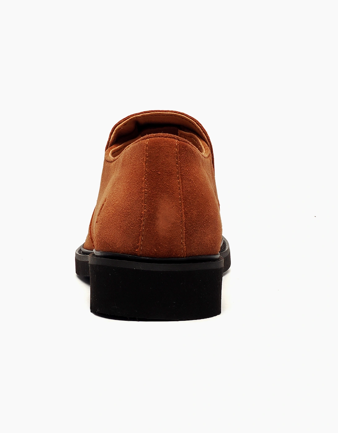 Hush Puppies Earl Mens Suede Leather Slip On Shoes Chestnut