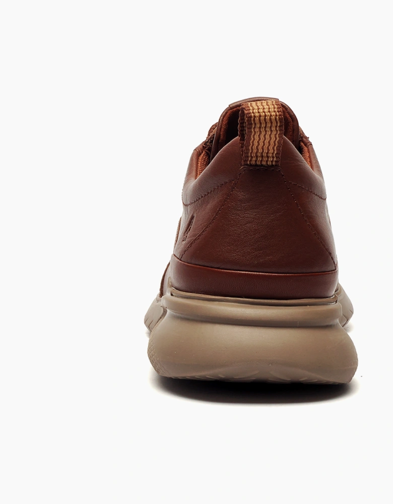 Hush Puppies Advance Wingtip Mens Leather Brogue Shoes Brown
