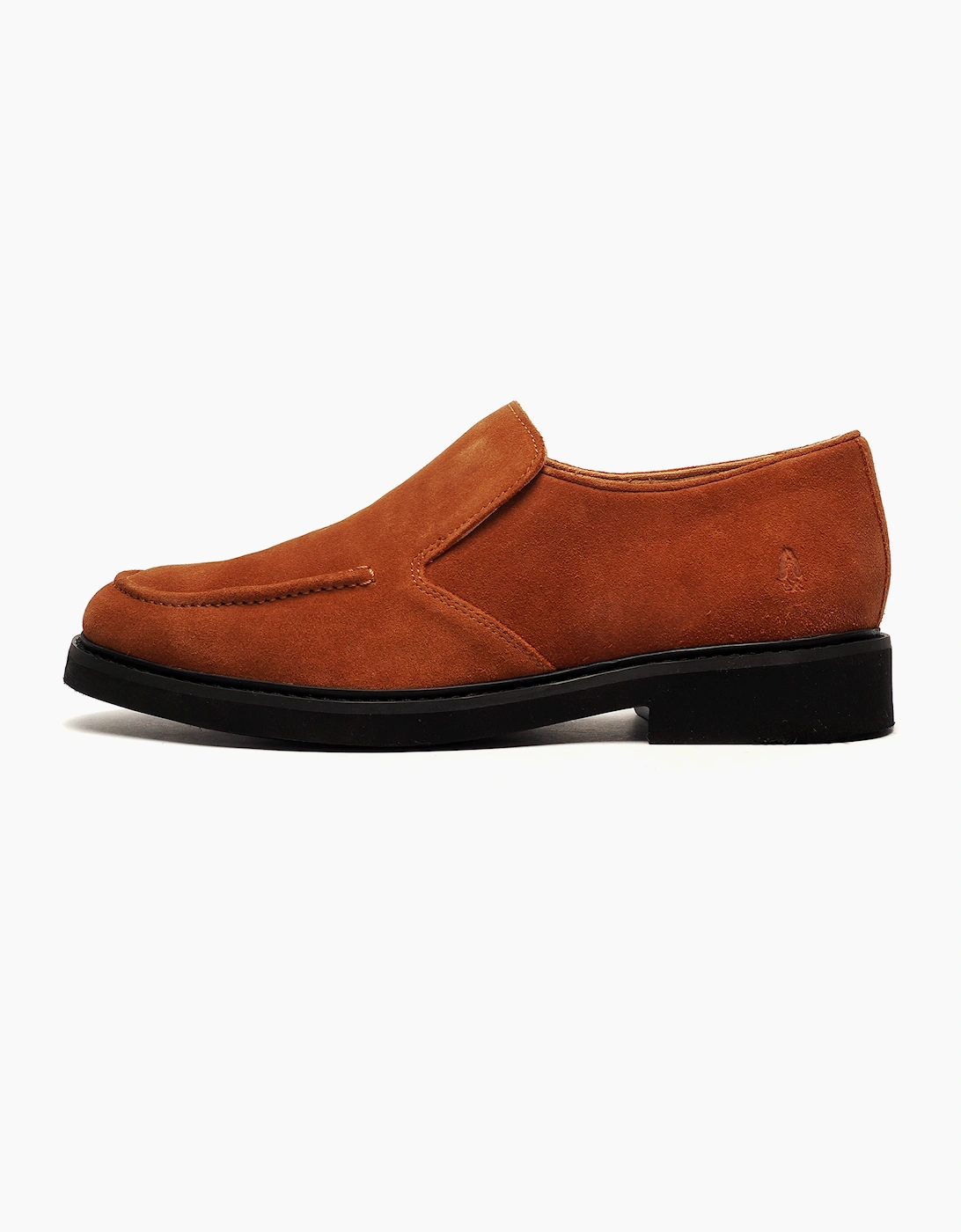 Hush Puppies Earl Mens Suede Leather Slip On Shoes Chestnut