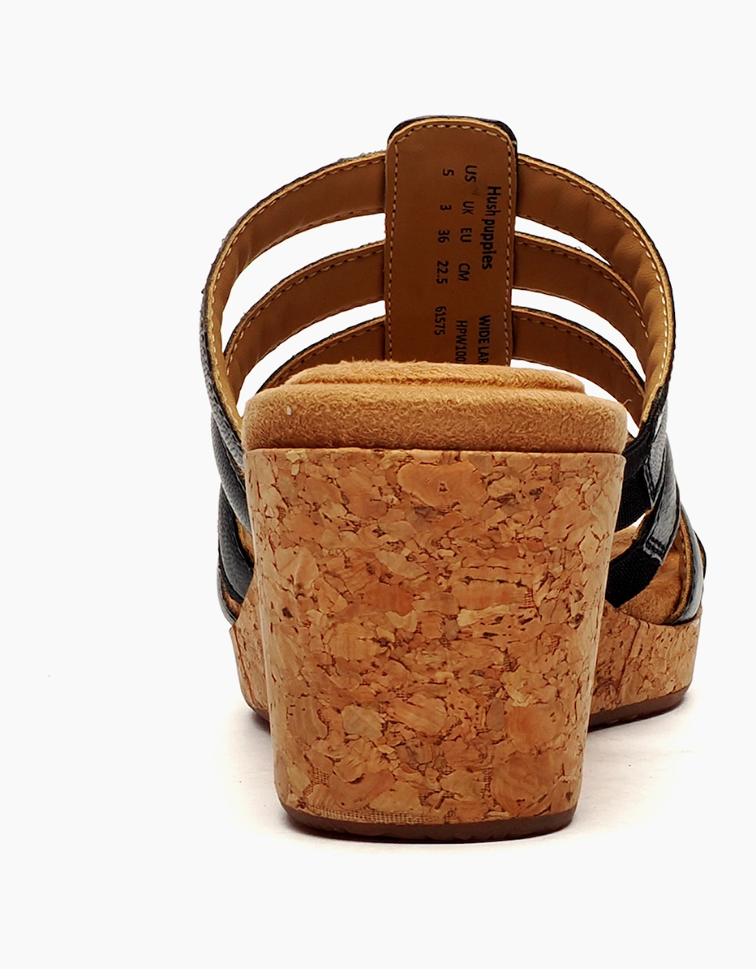 Hush Puppies Willow Wedge Womens Leather Sandals Black
