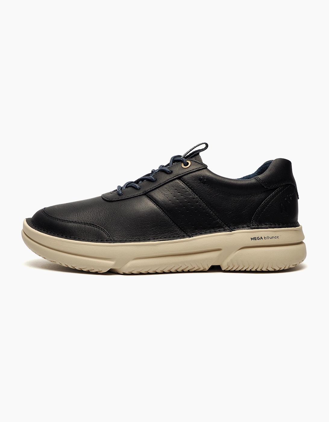 Hush Puppies Baylor Mens Leather Shoes Dark Navy / Greige