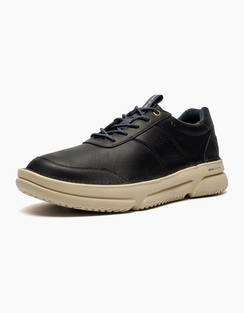 Hush Puppies Baylor Mens Leather Shoes Dark Navy / Greige