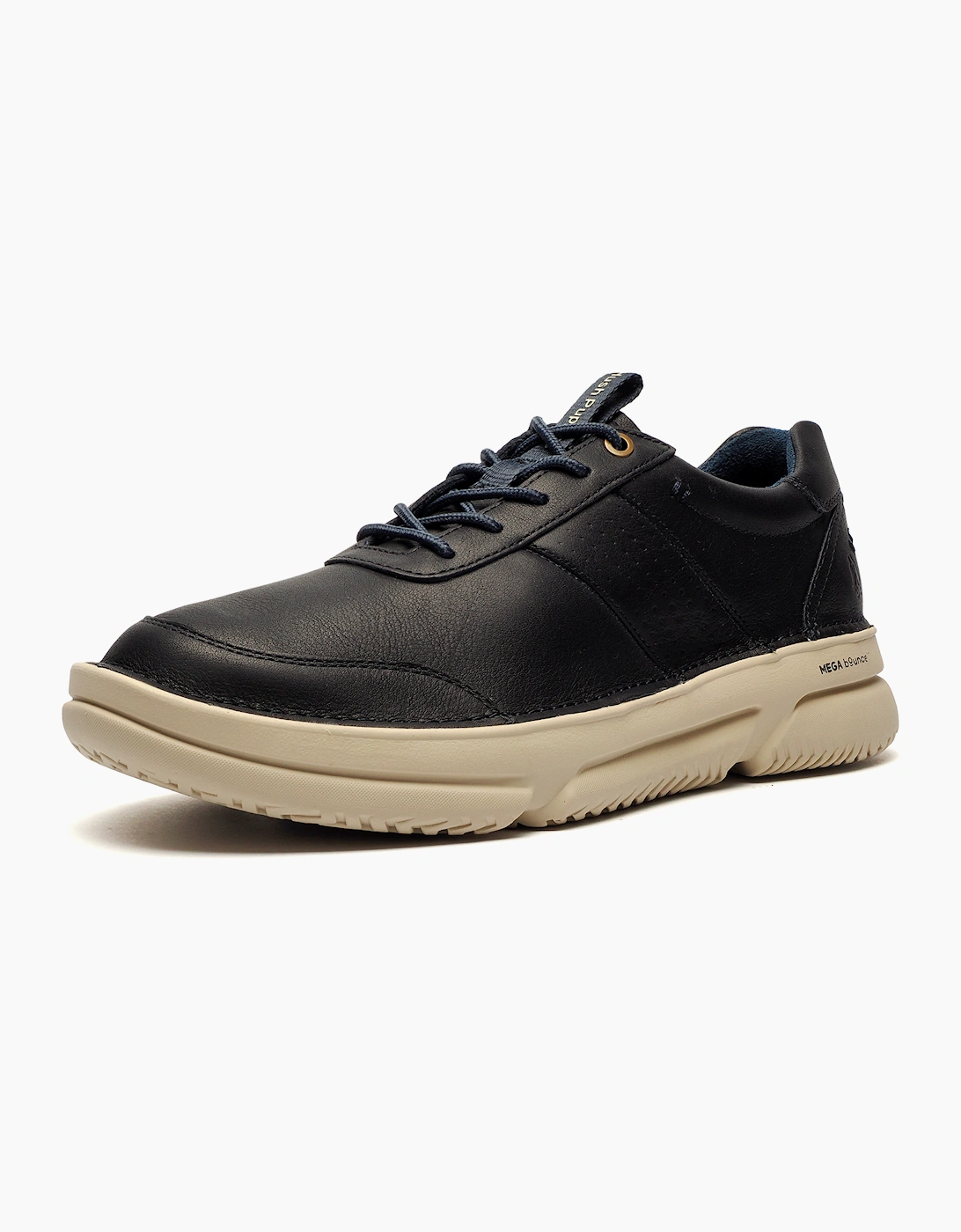 Hush Puppies Baylor Mens Leather Shoes Dark Navy / Greige