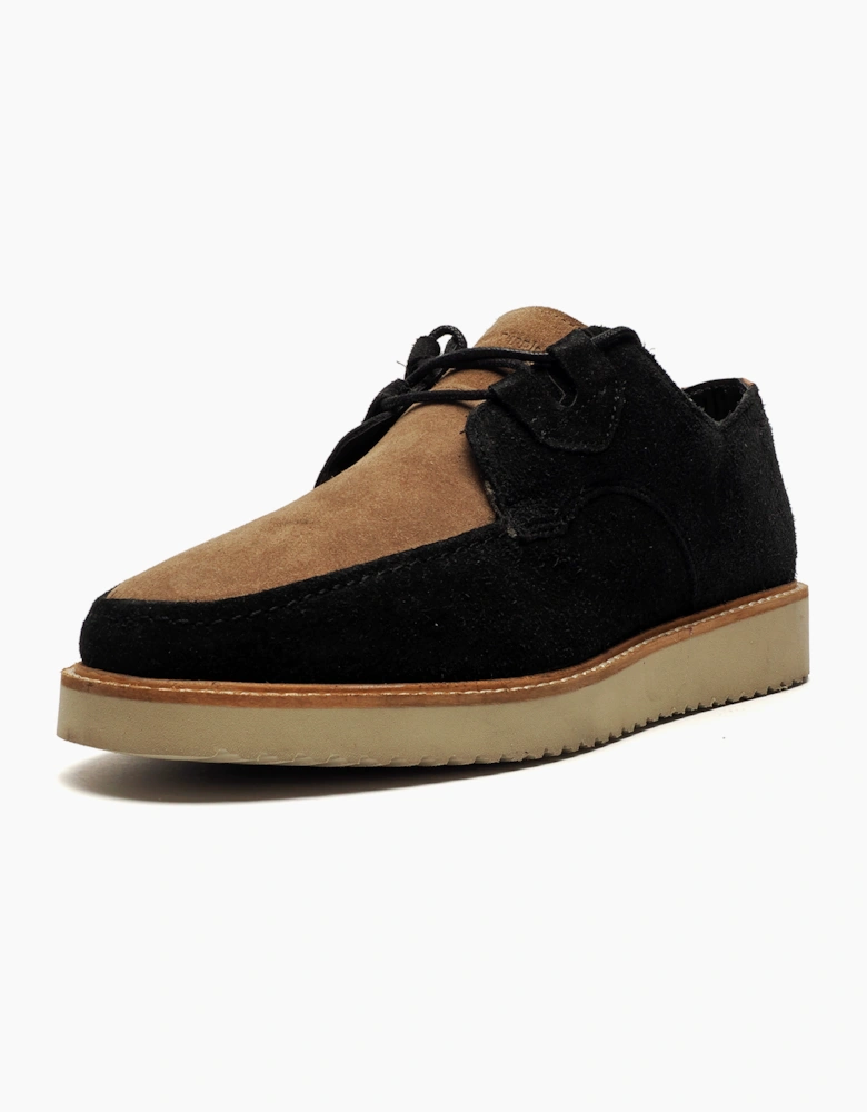 Hush Puppies Orion Mens Suede Shoes Black / Taupe
