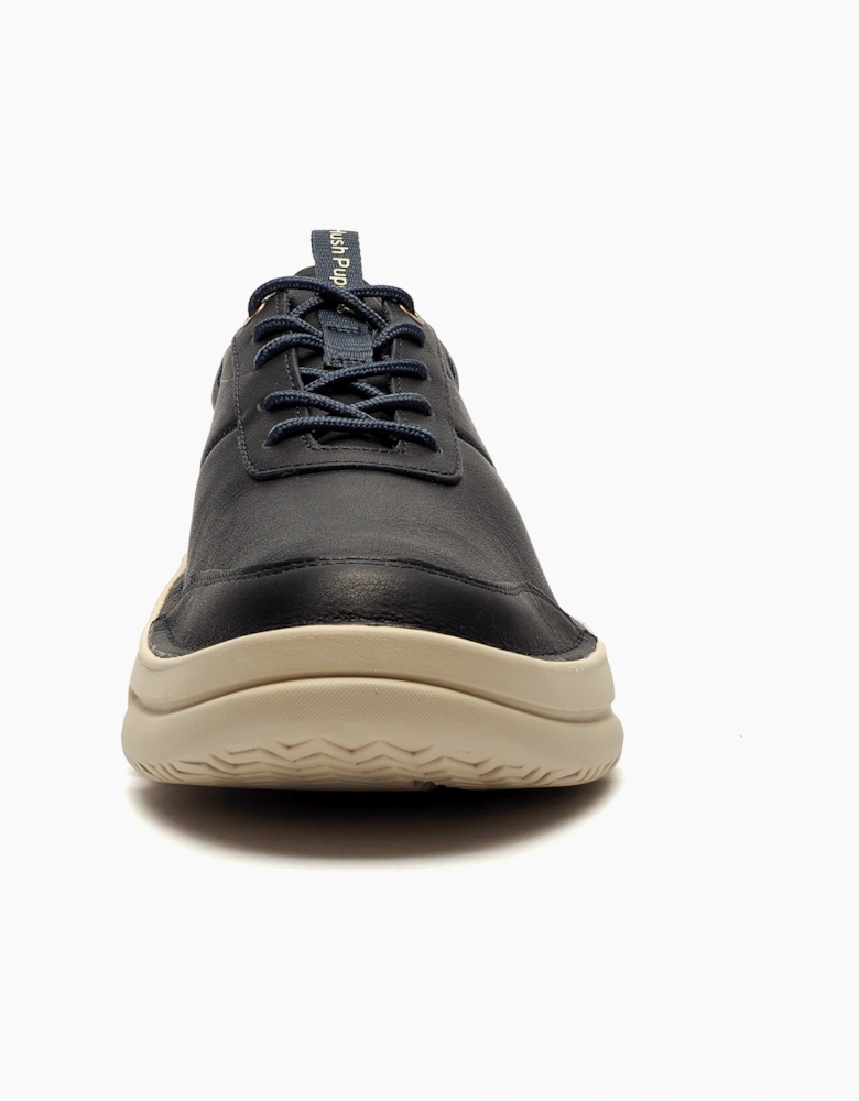 Hush Puppies Baylor Mens Leather Shoes Dark Navy / Greige